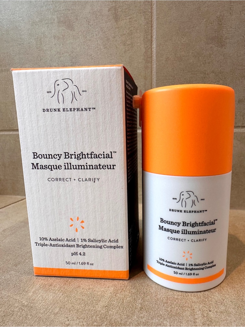 Drunk Elephant Bouncy Bright facial Masque Illuminator - 50mL 1.69 FL OZ NIB